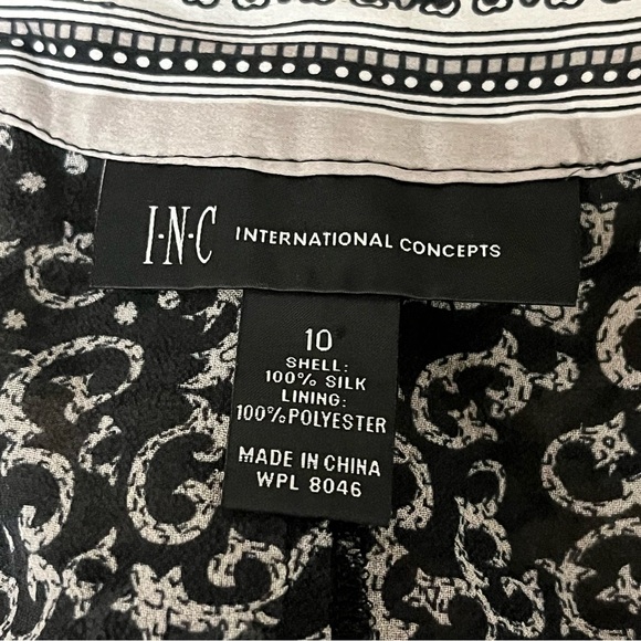 INC, Women's Paisley Silk Kimono Mini Dress Patchwork Boho Hippie Sheer Beach 10 - Picture 7 of 8